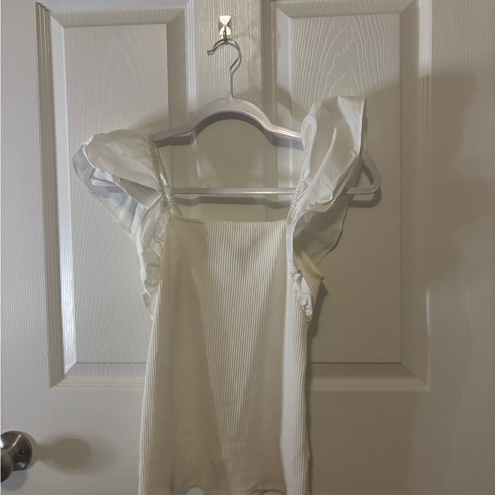 Elegant White Ruffled Top